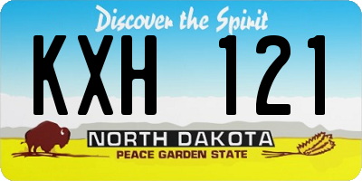 ND license plate KXH121