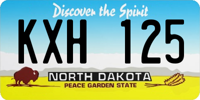 ND license plate KXH125