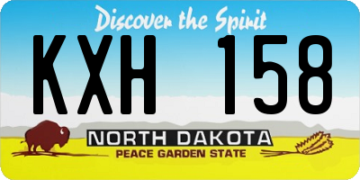 ND license plate KXH158