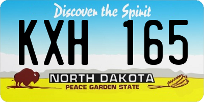 ND license plate KXH165