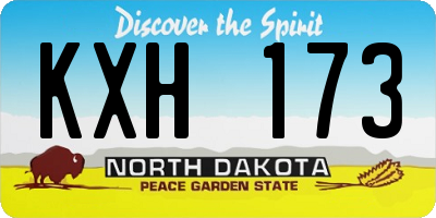 ND license plate KXH173