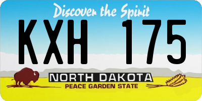 ND license plate KXH175
