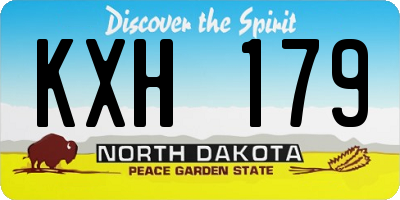 ND license plate KXH179