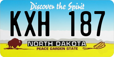 ND license plate KXH187