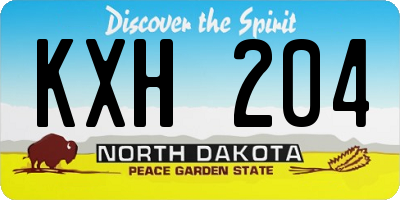 ND license plate KXH204