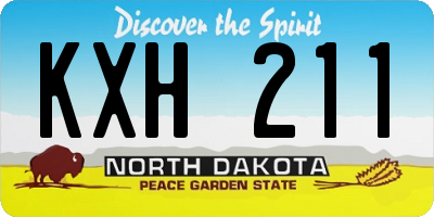 ND license plate KXH211