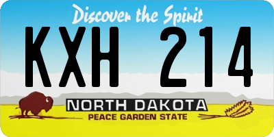 ND license plate KXH214
