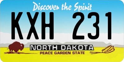 ND license plate KXH231