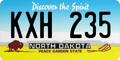 ND license plate KXH235