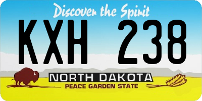 ND license plate KXH238