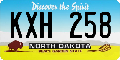 ND license plate KXH258