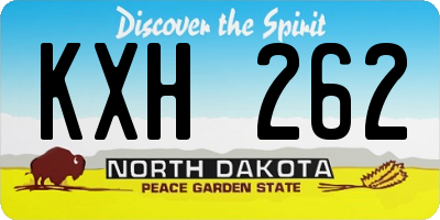 ND license plate KXH262