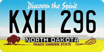 ND license plate KXH296