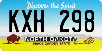 ND license plate KXH298