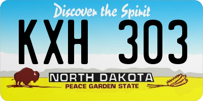 ND license plate KXH303