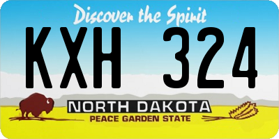 ND license plate KXH324