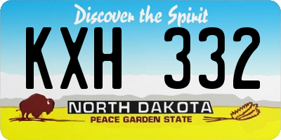 ND license plate KXH332