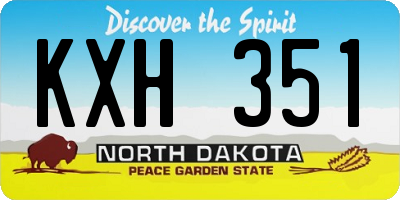 ND license plate KXH351