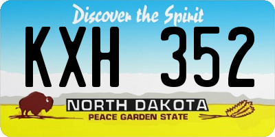 ND license plate KXH352