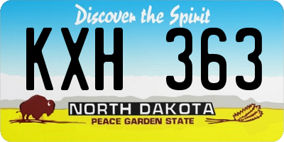ND license plate KXH363
