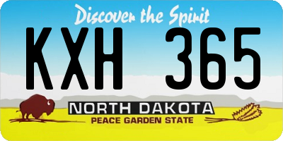 ND license plate KXH365