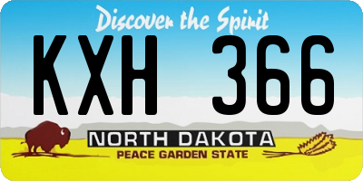 ND license plate KXH366