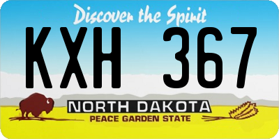 ND license plate KXH367