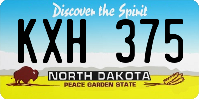 ND license plate KXH375
