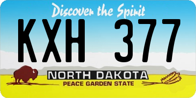 ND license plate KXH377