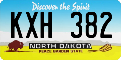 ND license plate KXH382