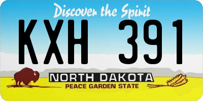 ND license plate KXH391