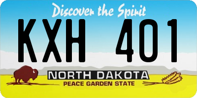 ND license plate KXH401