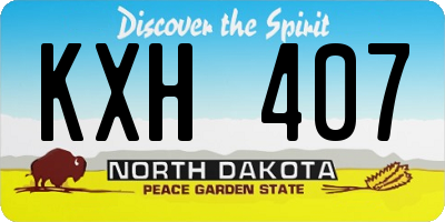 ND license plate KXH407
