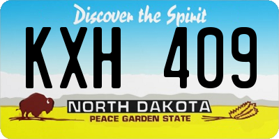 ND license plate KXH409