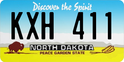 ND license plate KXH411