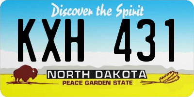 ND license plate KXH431