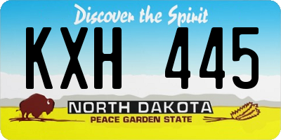 ND license plate KXH445