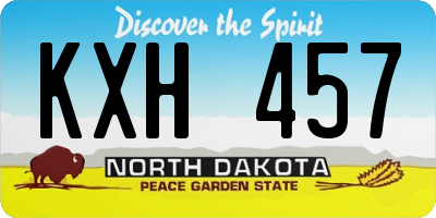 ND license plate KXH457