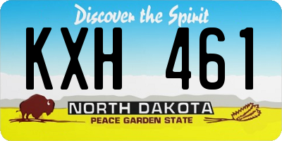 ND license plate KXH461