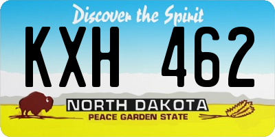 ND license plate KXH462