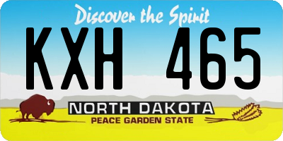 ND license plate KXH465