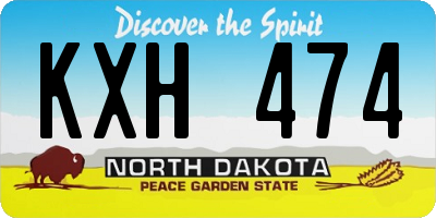 ND license plate KXH474