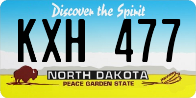 ND license plate KXH477