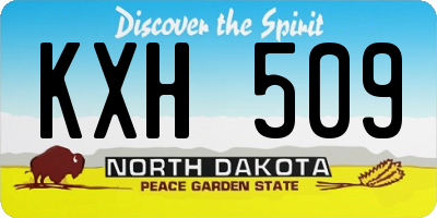 ND license plate KXH509