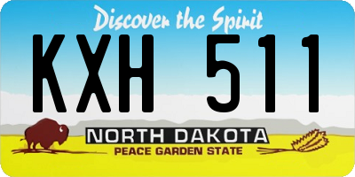 ND license plate KXH511
