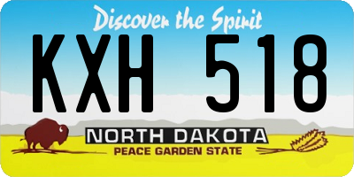ND license plate KXH518