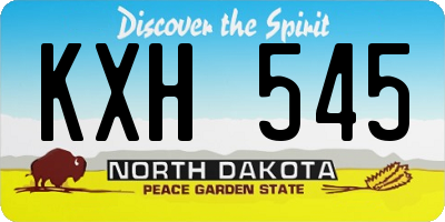 ND license plate KXH545
