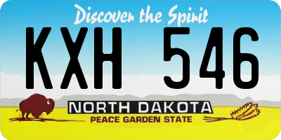 ND license plate KXH546