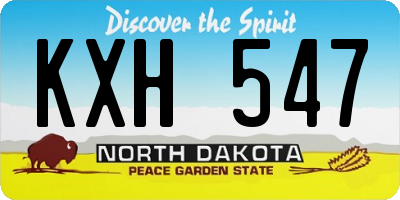 ND license plate KXH547