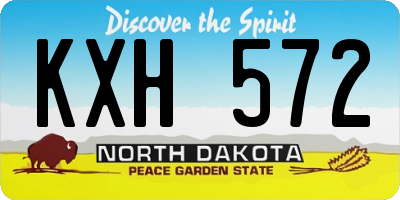 ND license plate KXH572